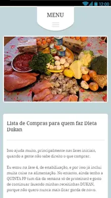 Dieta Dukan passo a passo android App screenshot 1